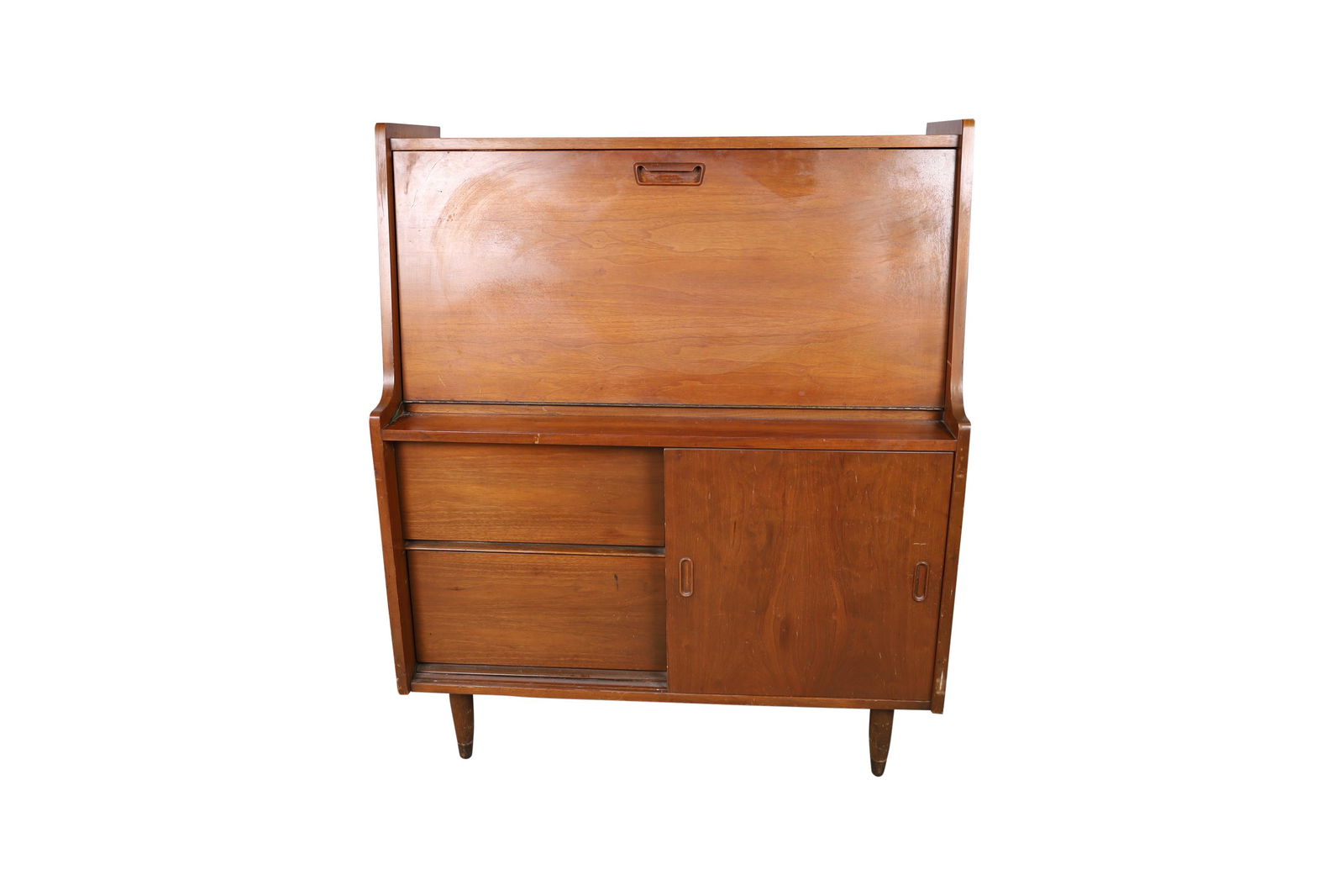 Hooker - Danish Style Walnut Drop Front Desk (1 of 7)