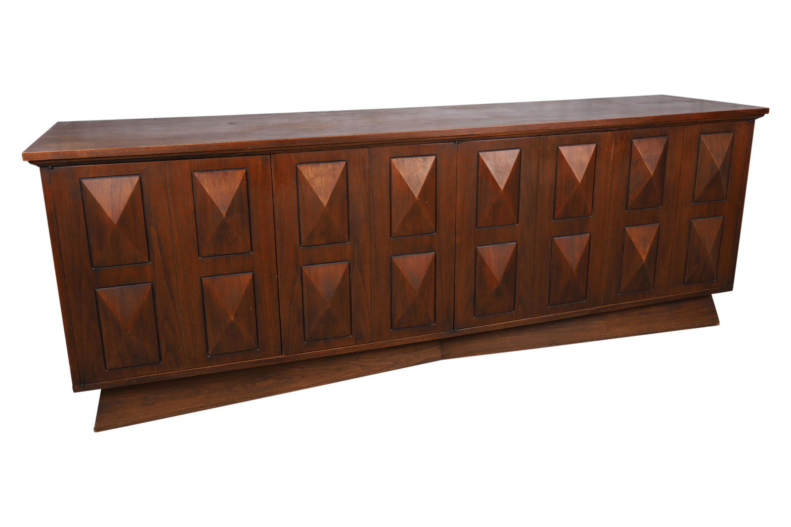 Brutalist Style Walnut Long Dresser (1 of 5)