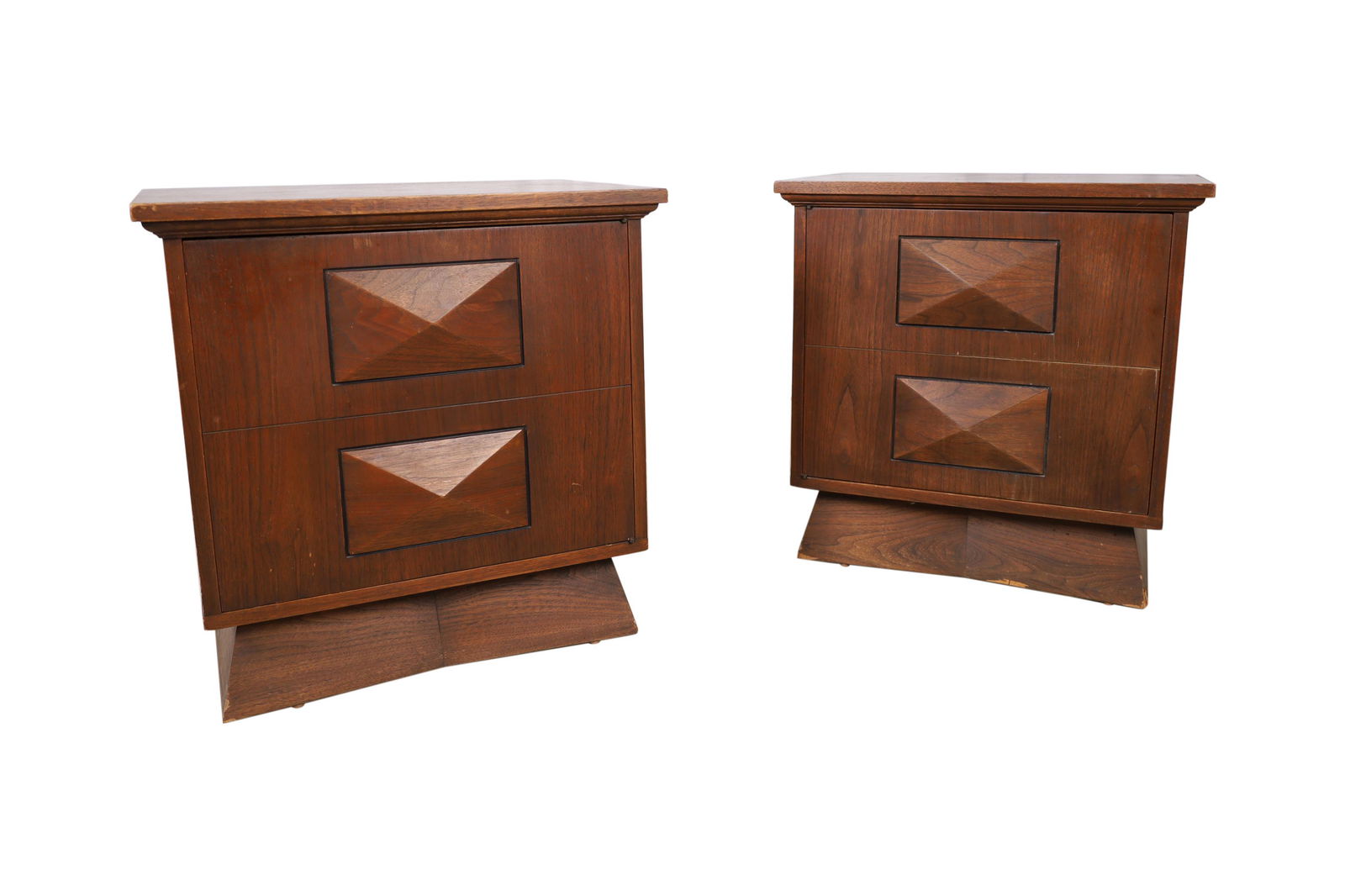Brutalist Style Walnut Nightstands (1 of 5)