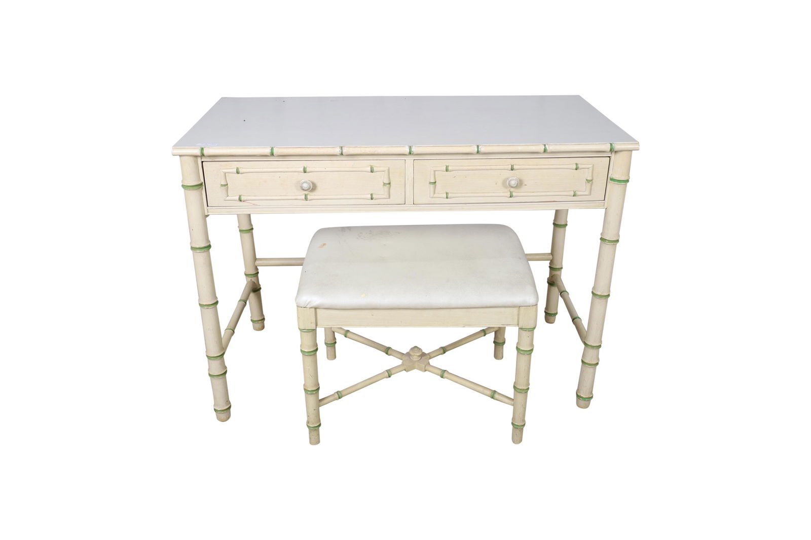 Faux Bamboo Vanity and Stool (1 of 5)