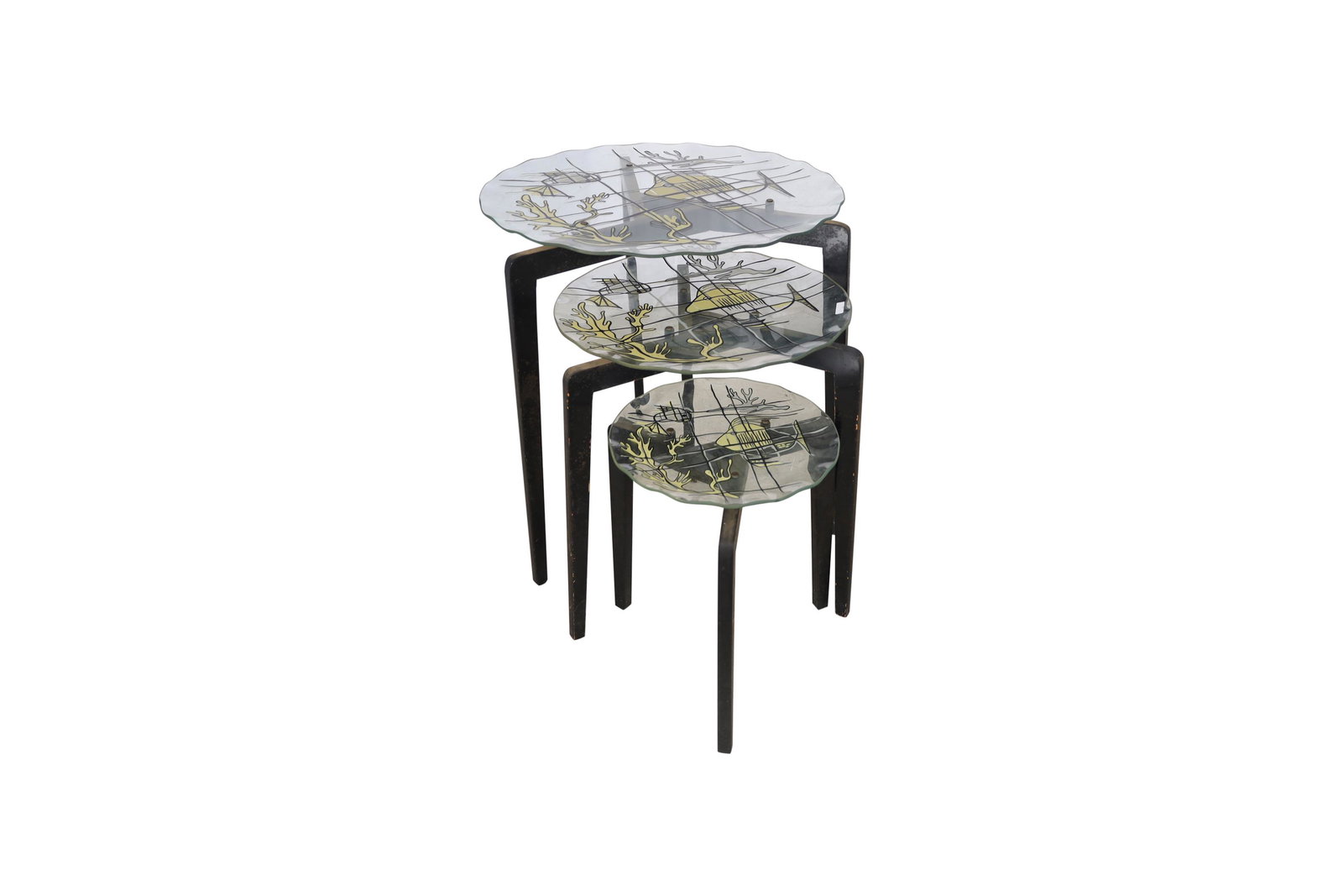 Italian Nest of Tables - 3: Description - Italian nest of tables, 3. Dimensions - largest- 27.5" x 25.5"