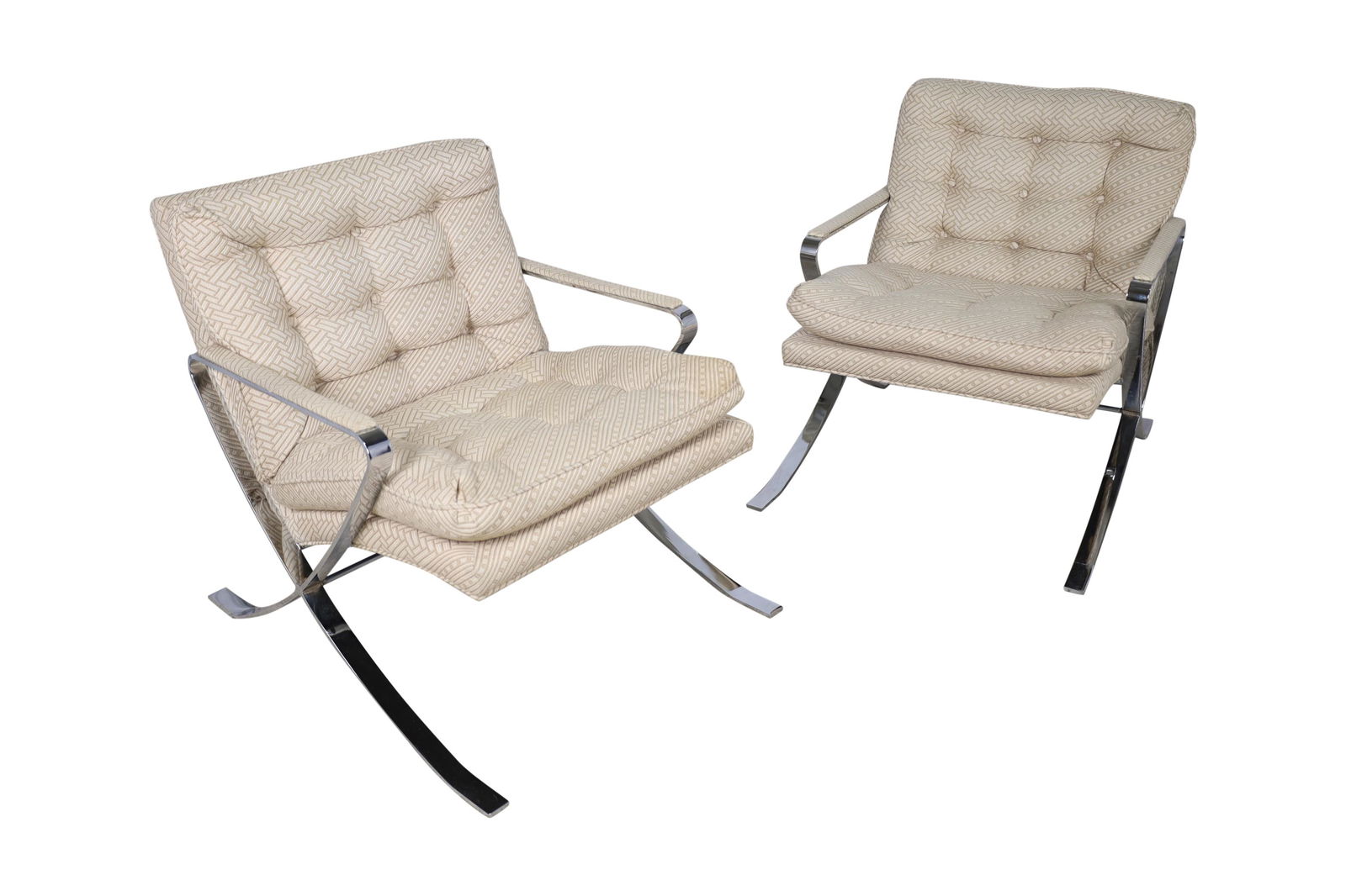 Sculpted Chrome Lounge Chairs - Pair (1 of 6)