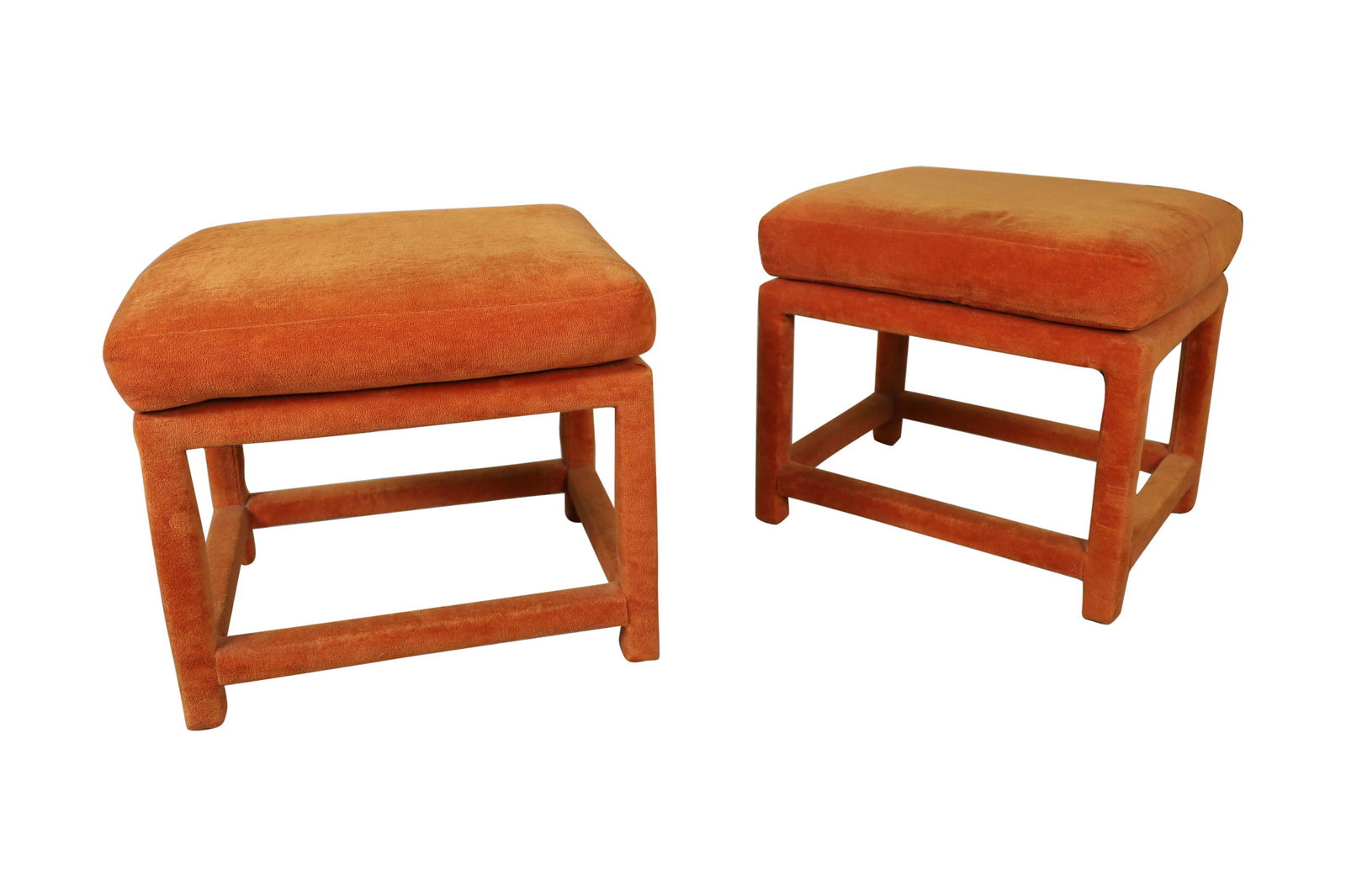 Milo Baughman - Orange Stools (1 of 3)