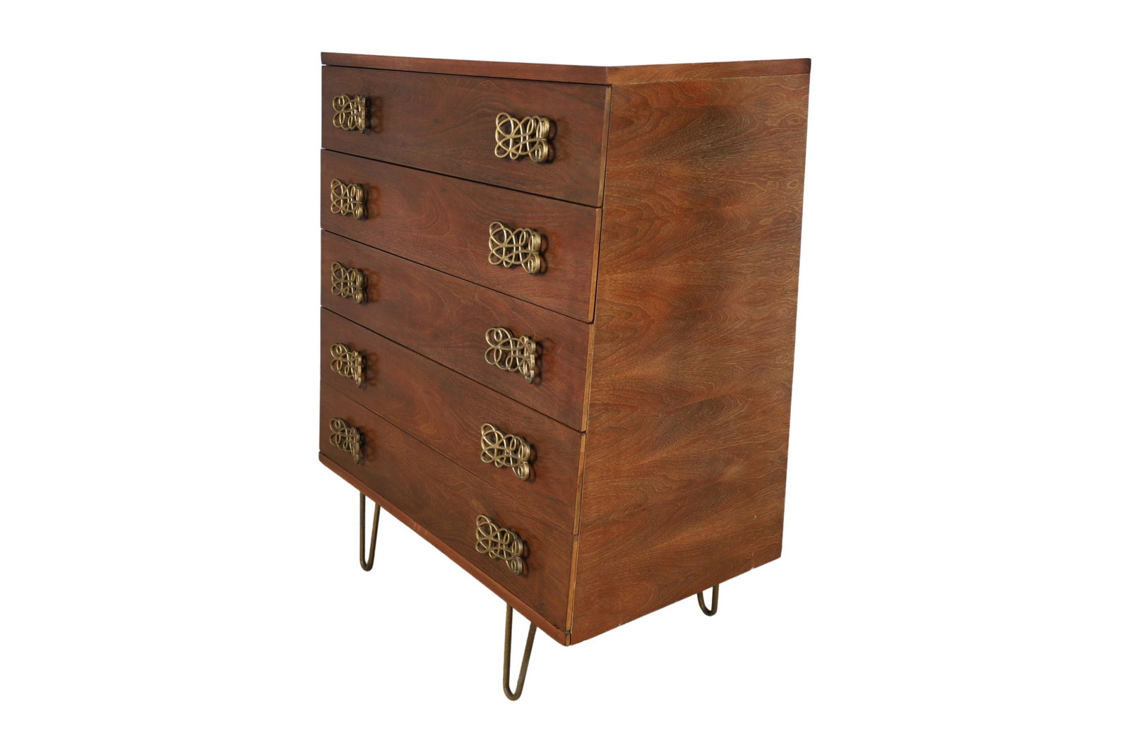 Trapezoid Shaped Walnut High Chest (1 of 6)