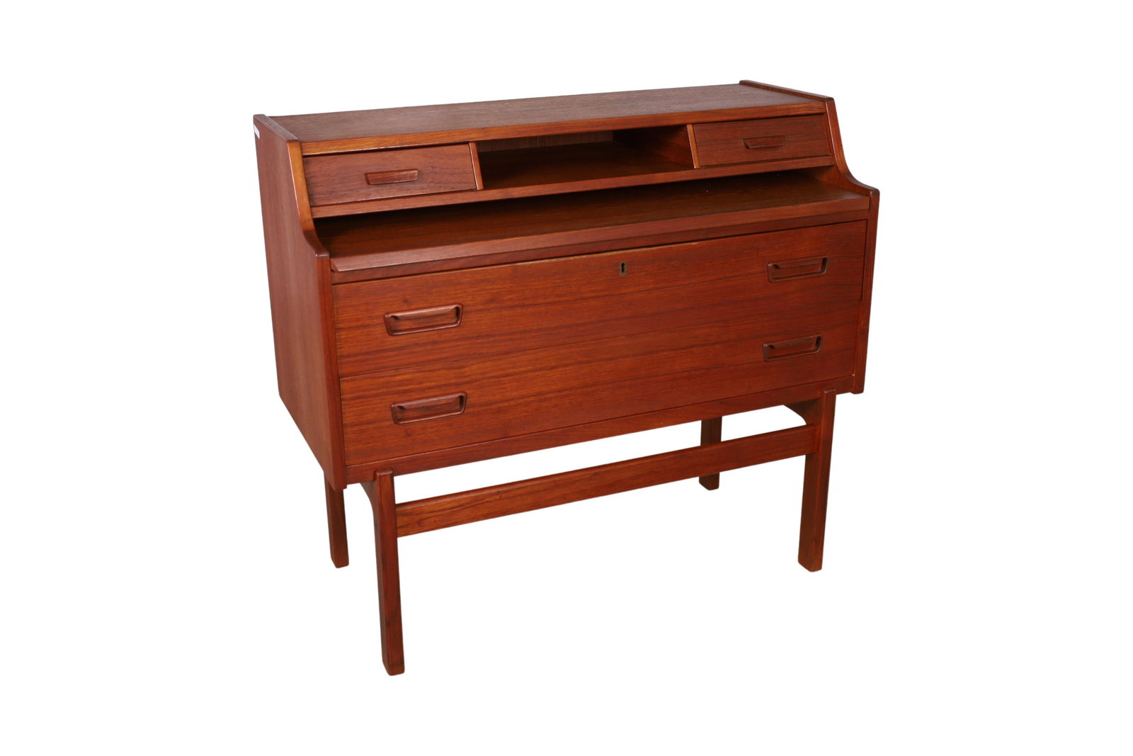 Arne Wahl Iversen - Teak Desk: Description - Arne Wahl Iversen Danish teak desk. Dimensions - 33" x 37.5" x 18"