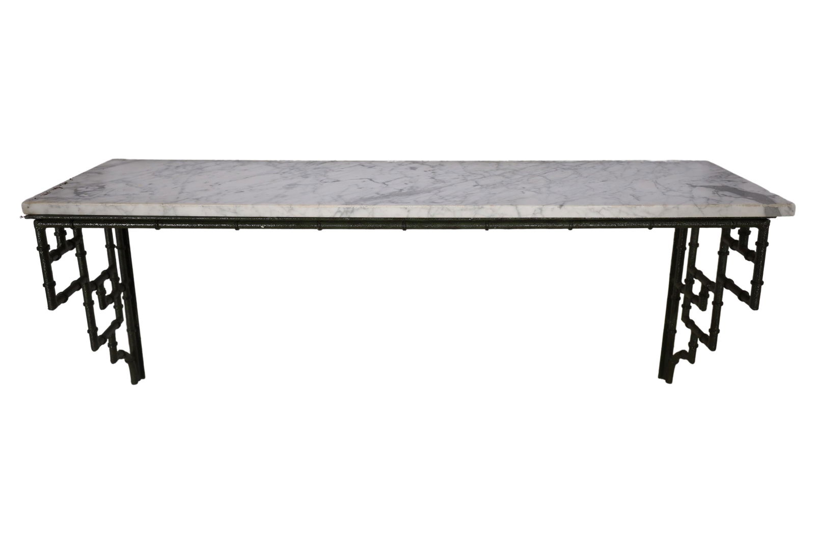 Faux Bamboo Metal Mirror with Matching Shelf (1 of 5)