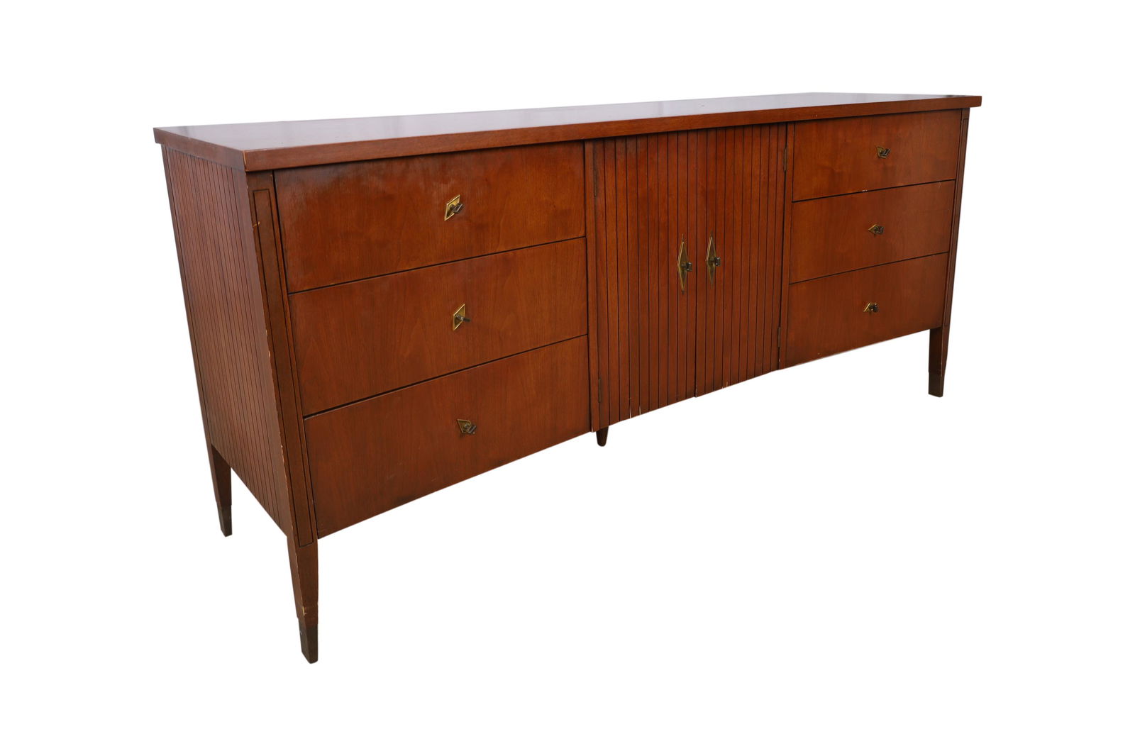 Huntley - Walnut Concave Long Dresser (1 of 6)