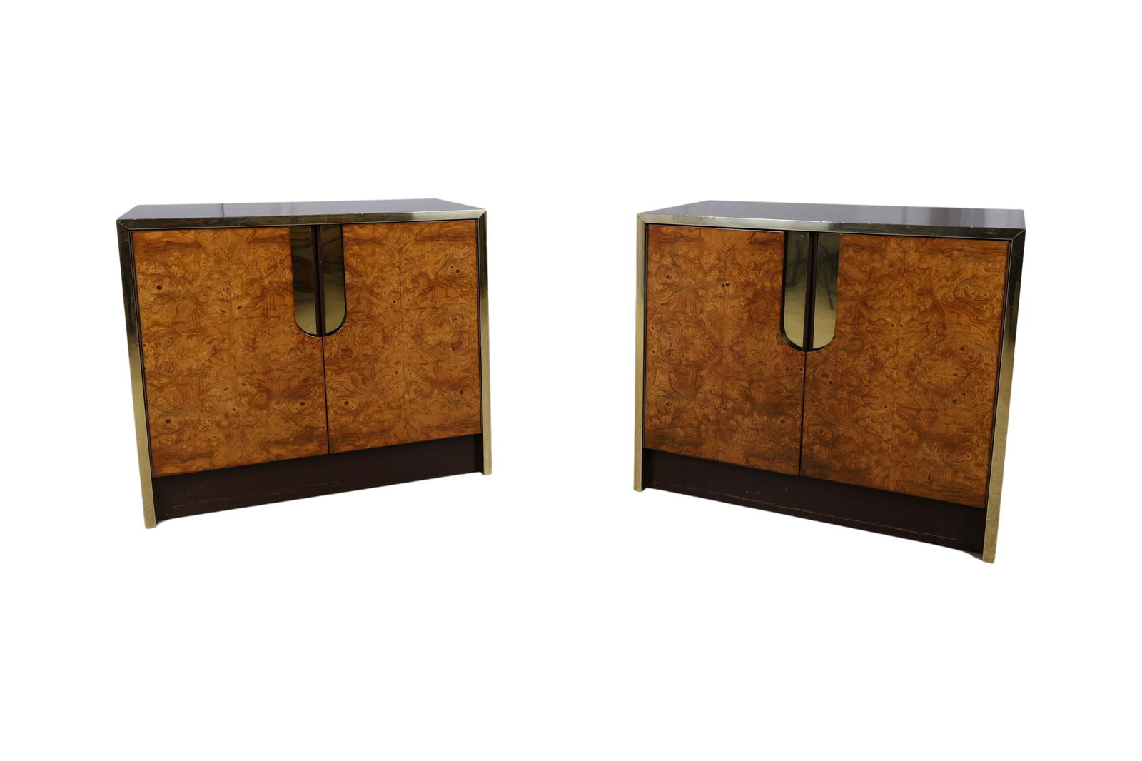 Milo Baughman Style - Burl Nightstands - Pair (1 of 4)