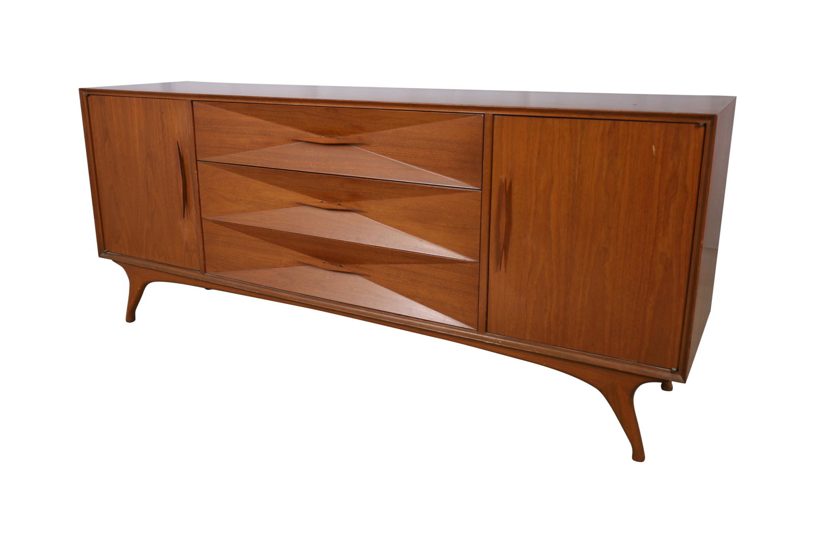 Roma Furniture - Sculpted Walnut Long Dresser (1 of 7)