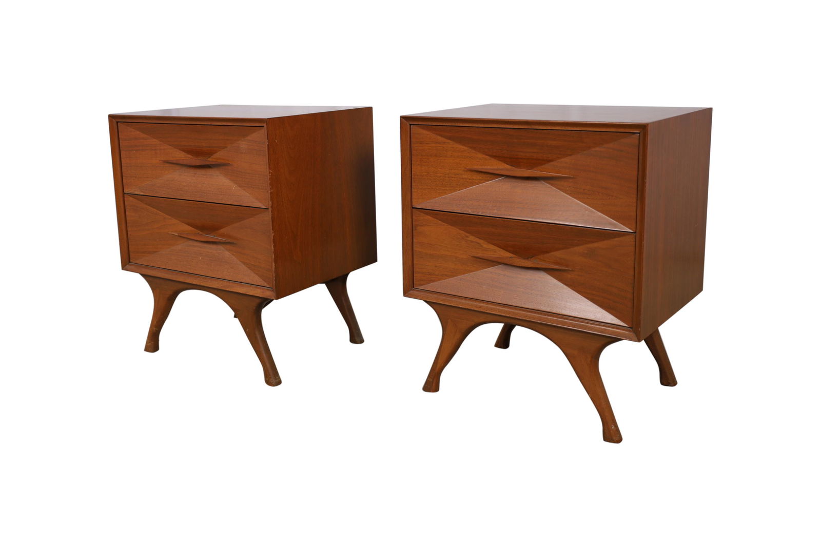 Roma - Sculpted Walnut Nightstands (1 of 5)