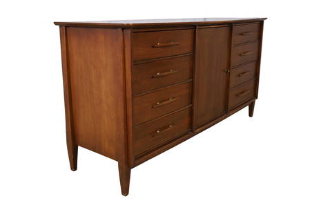 Davis Cabinet Co. - Walnut Dresser: Description - Davis Cabinet Co. walnut dresser. Dimensions - 33.5" x 66" x 21"