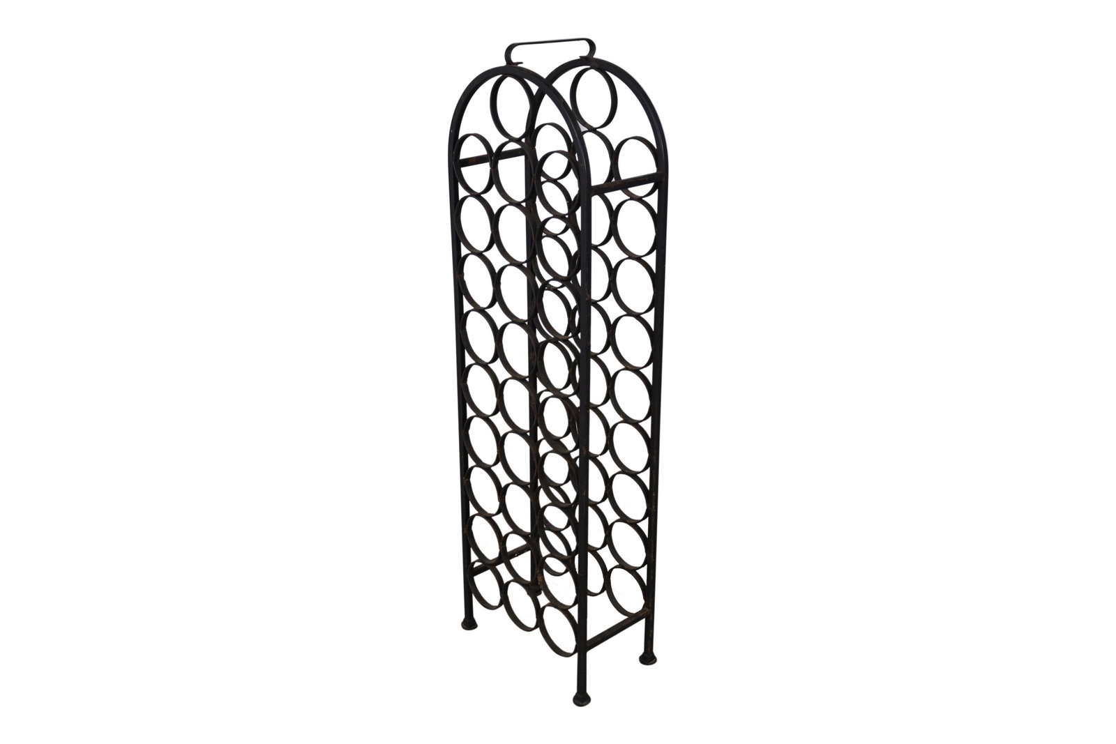Iron Wine Rack: Description - Iron wine rack. Dimensions - 43" x 12.5" x 7"