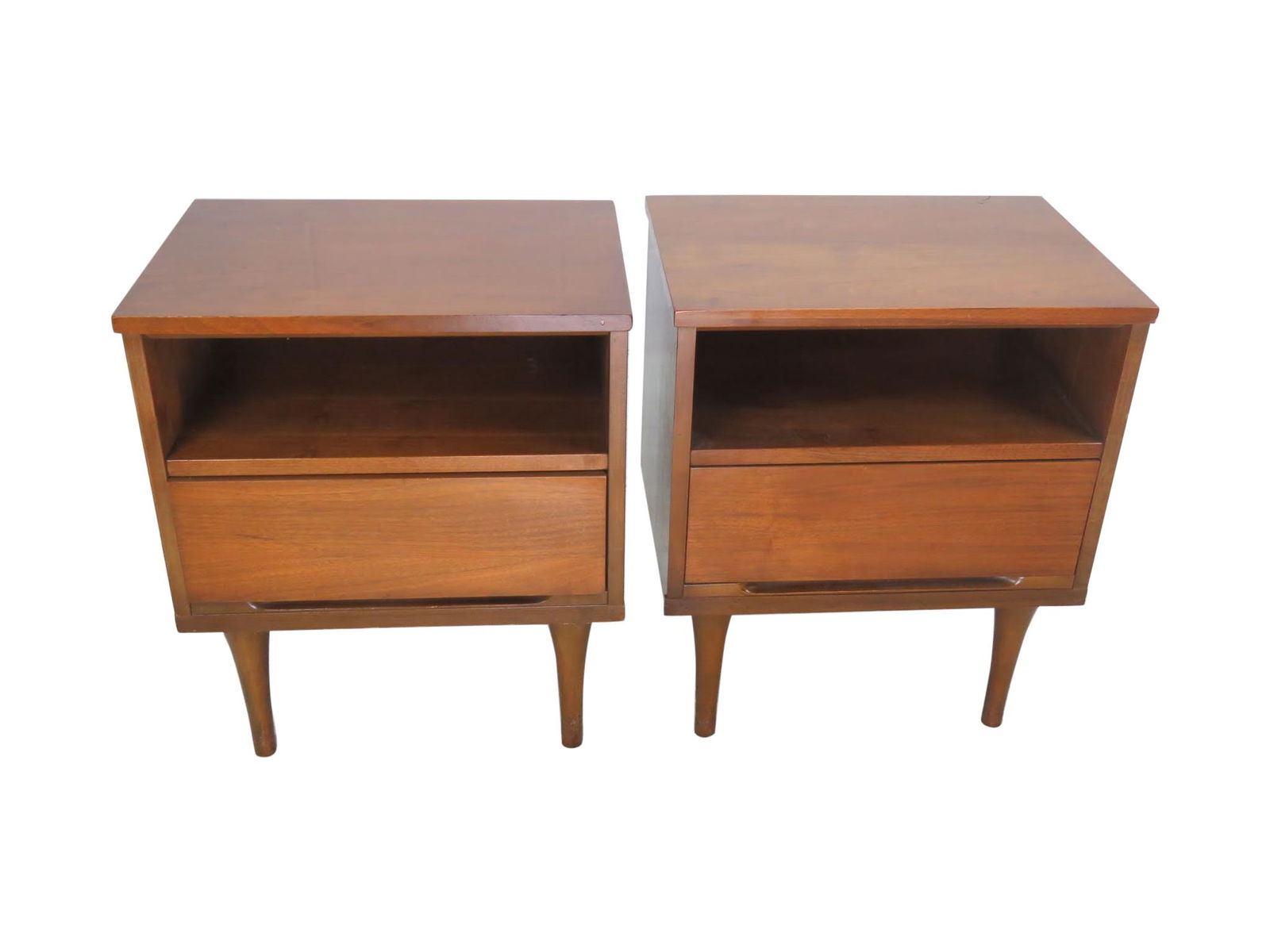 Mid Century Walnut Nightstands - Pair (1 of 2)