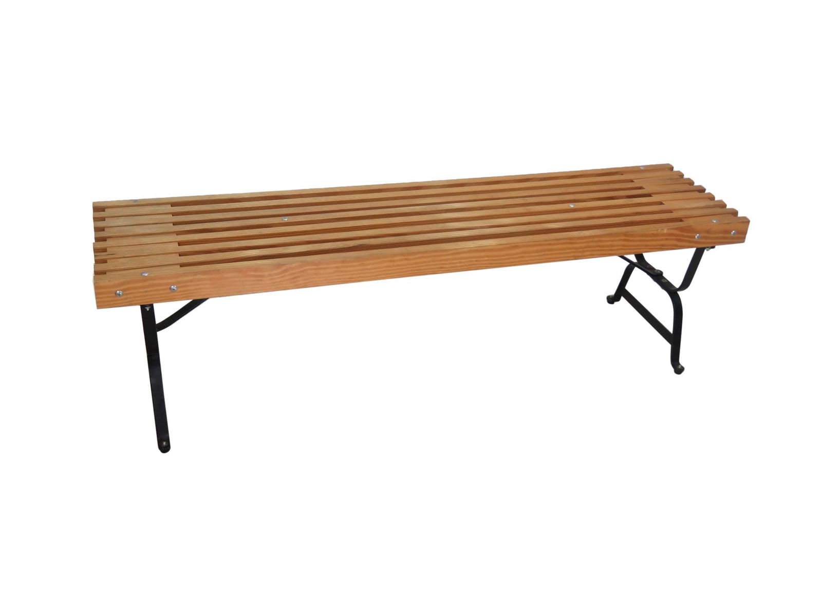 Contemporary Wooden Slat Bench (1 of 3)