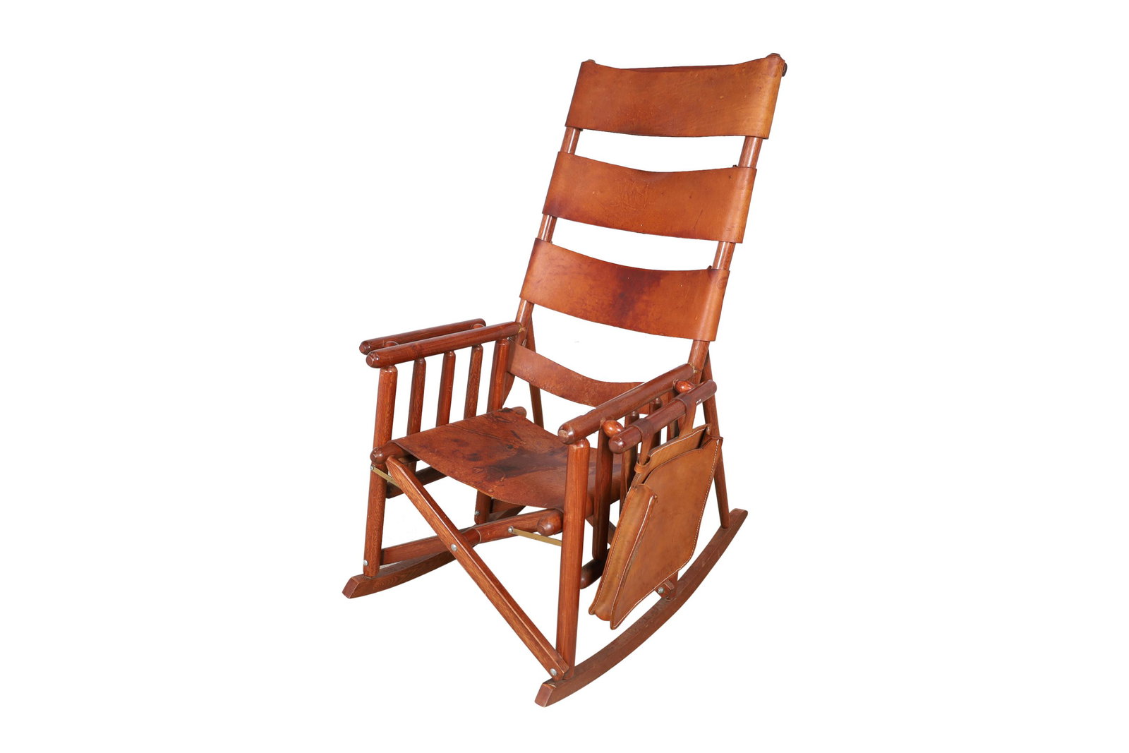 Teak and Leather Rocking Chair (1 of 5)