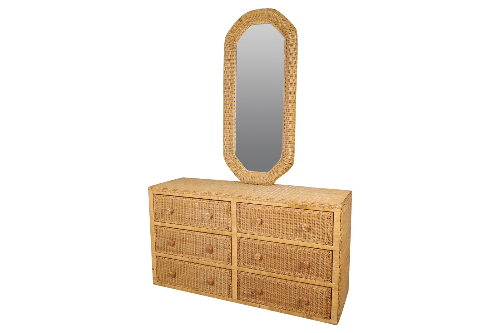 Wicker Dresser and Mirror (1 of 6)