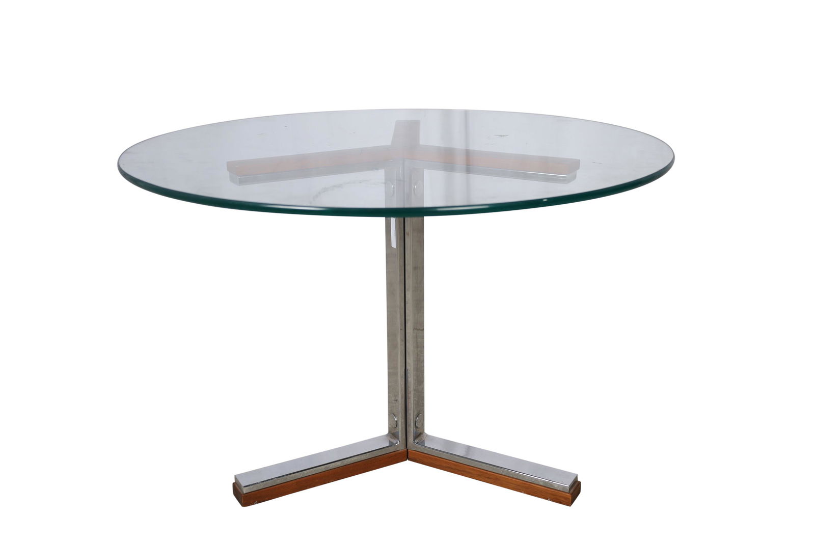 Walnut and Chrome Glass Top Coffee Table (1 of 3)