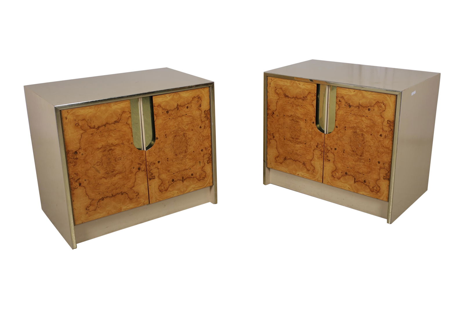 Milo Baughman Style - Burl Nightstands (1 of 4)