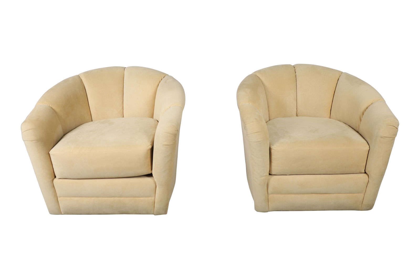 Suede Swivel Chairs - Pair (1 of 2)