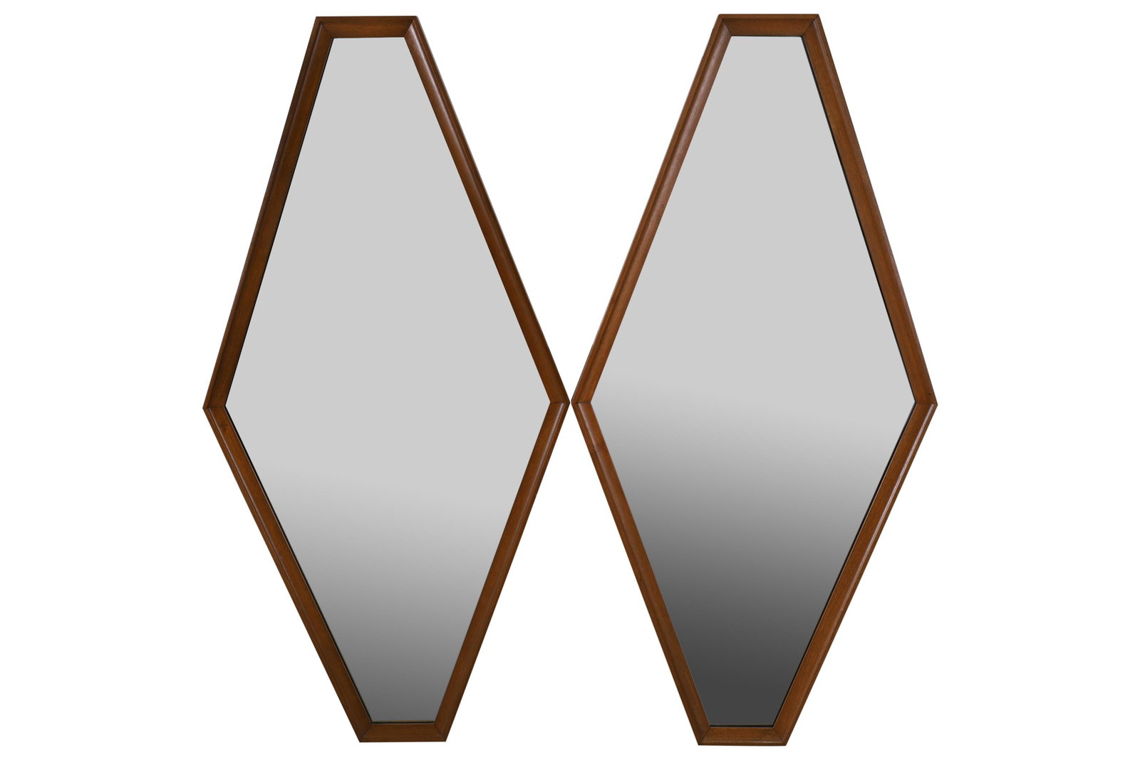 Hexagonal Walnut Mirrors - Pair (1 of 2)