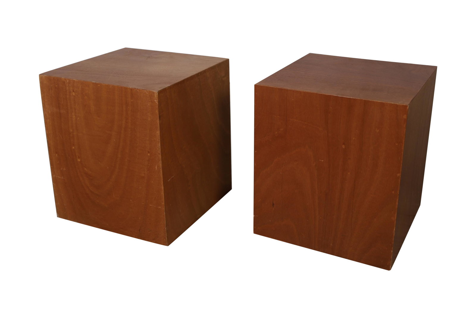Walnut Cube Tables - Pair (1 of 3)