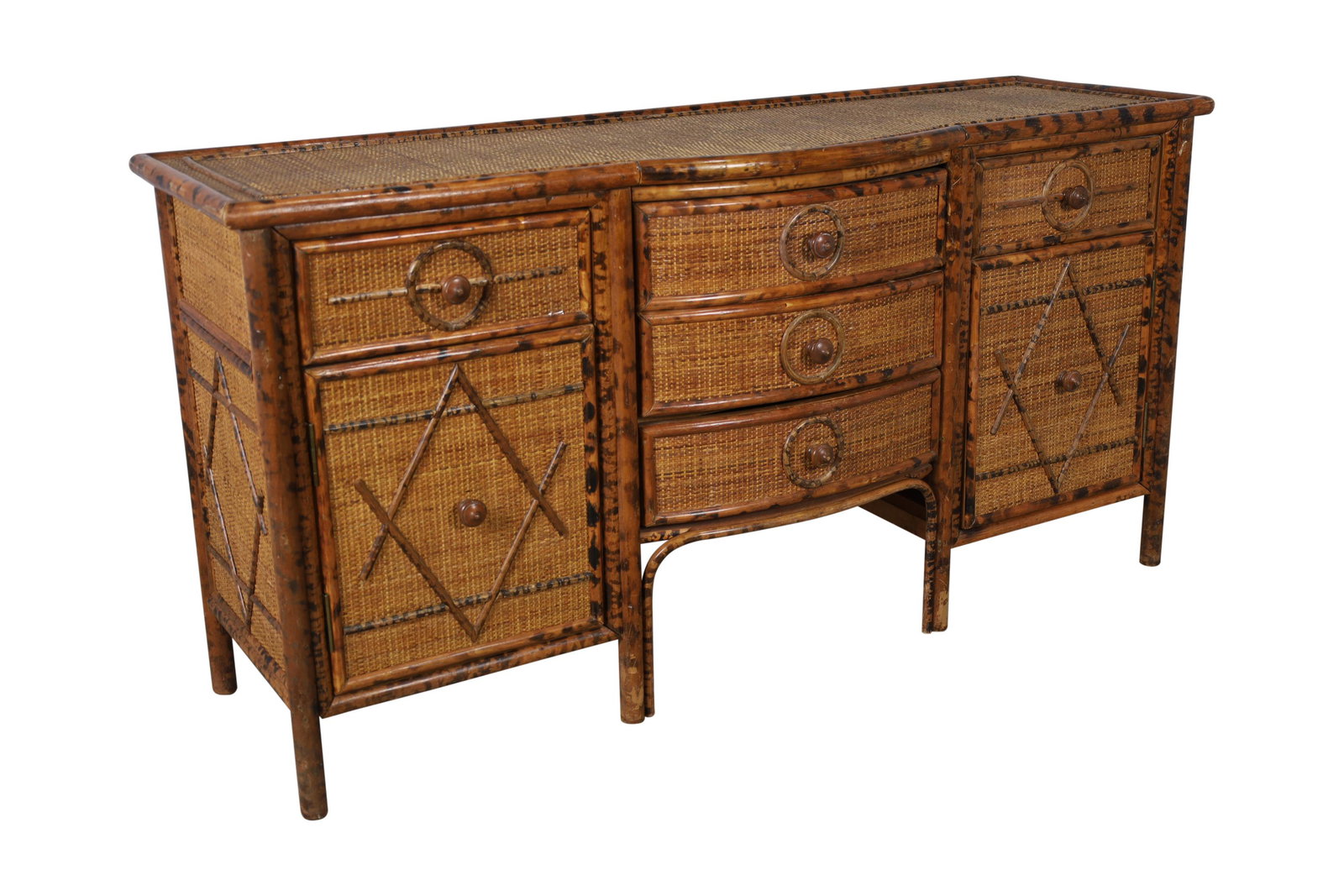 Rattan and Bamboo Credenza (1 of 5)