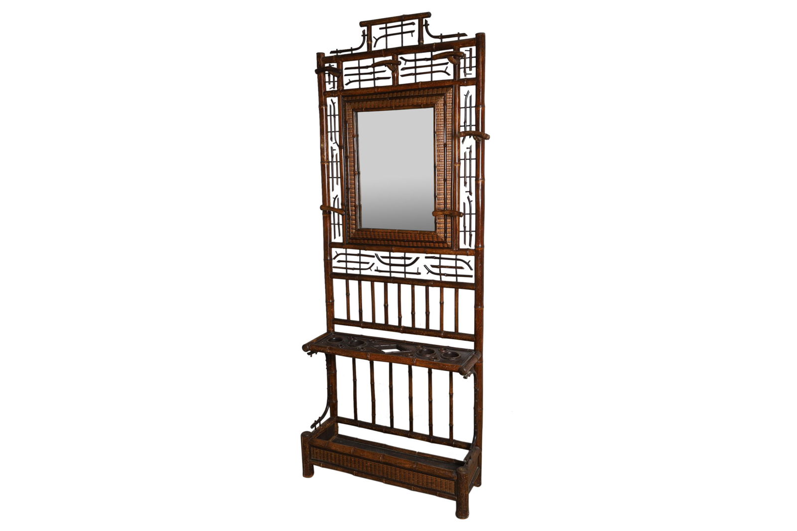 Rattan Faux Bamboo Hall Rack (1 of 4)