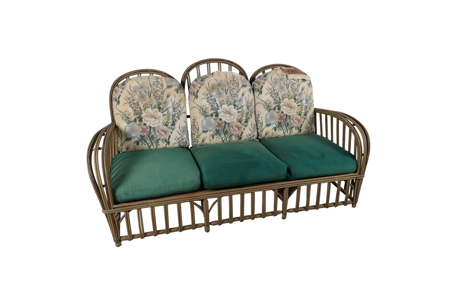 Split Reed Rattan Sofa (1 of 6)