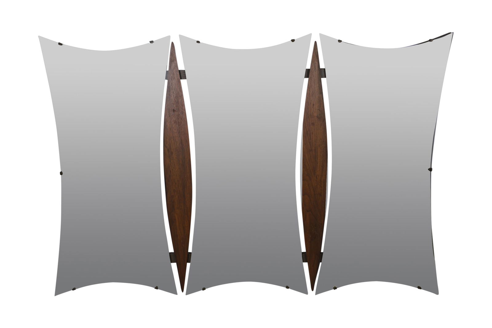 Three Section Walnut Insert Mirror (1 of 3)