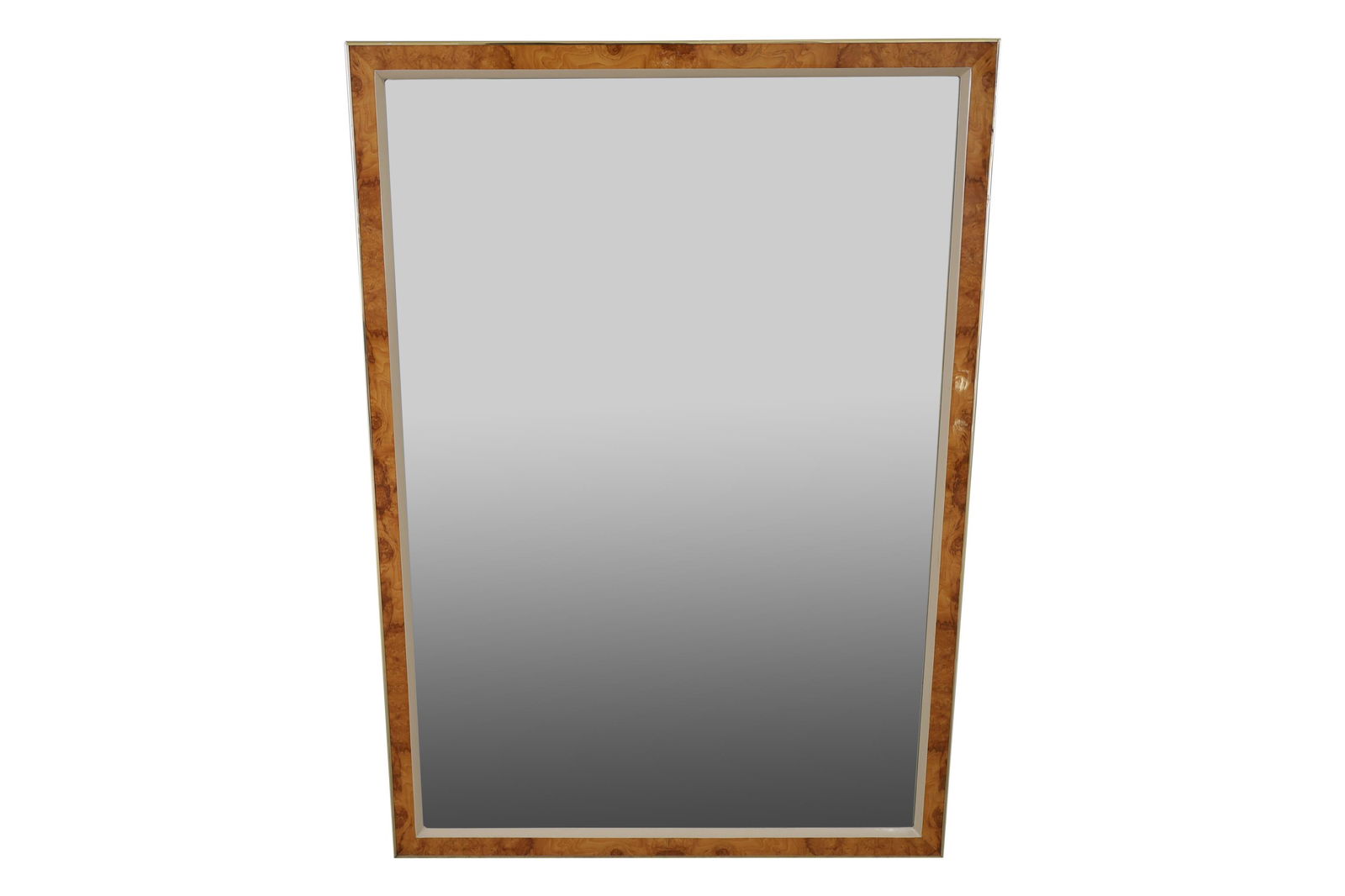 Burl and Brass Finish Mirror (1 of 2)