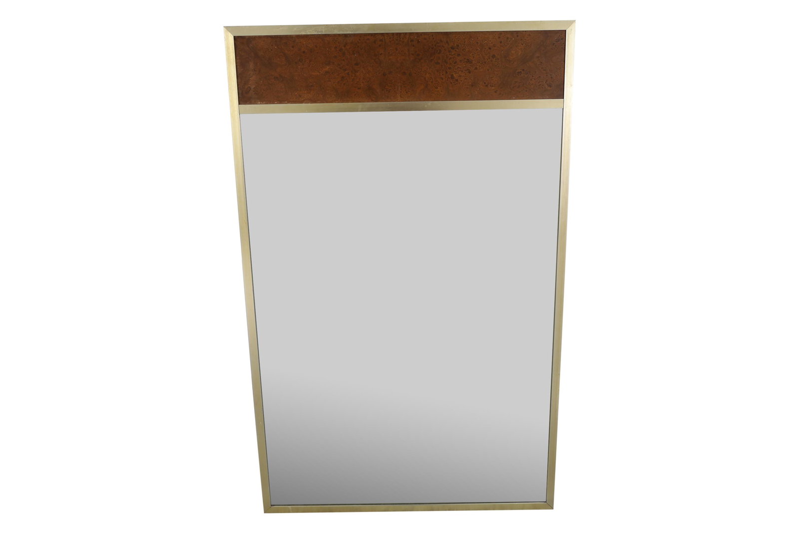 Burl and Brass Finish Mirror (1 of 2)