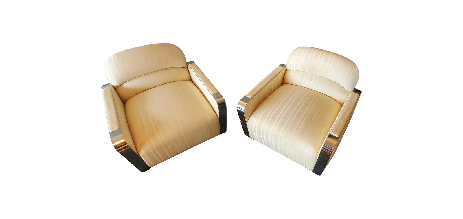 Chromed Steel Oversized Lounge Chairs (1 of 4)