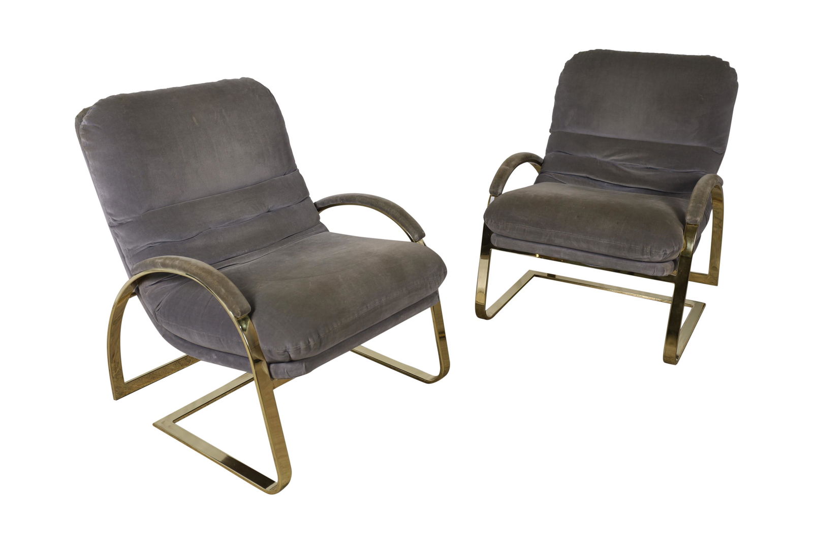 Carson's - Brass Cantilever Chairs - Pair (1 of 5)