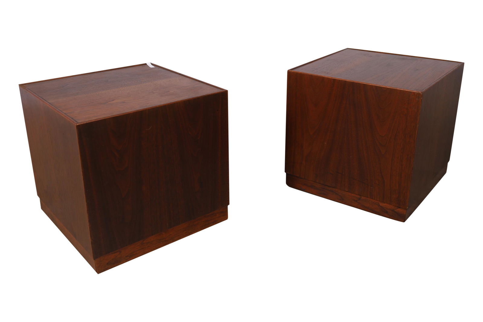 Walnut Cube Tables - Pair (1 of 4)