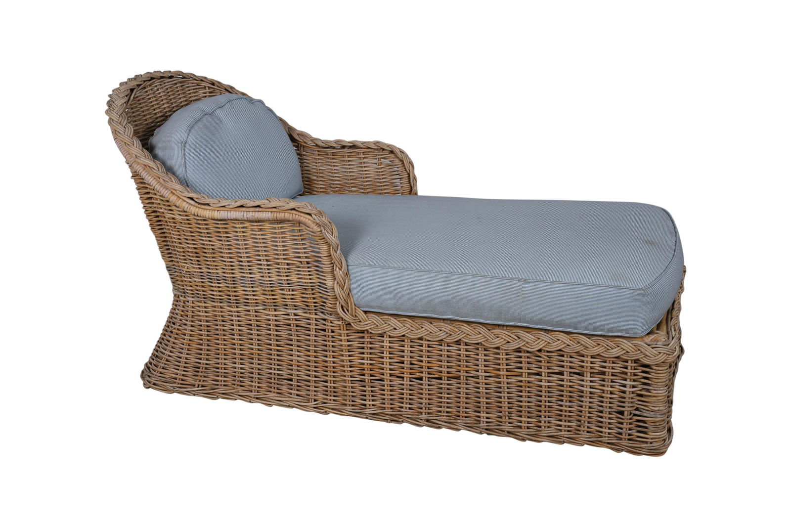 Wicker and Rattan Chaise Lounge (1 of 4)