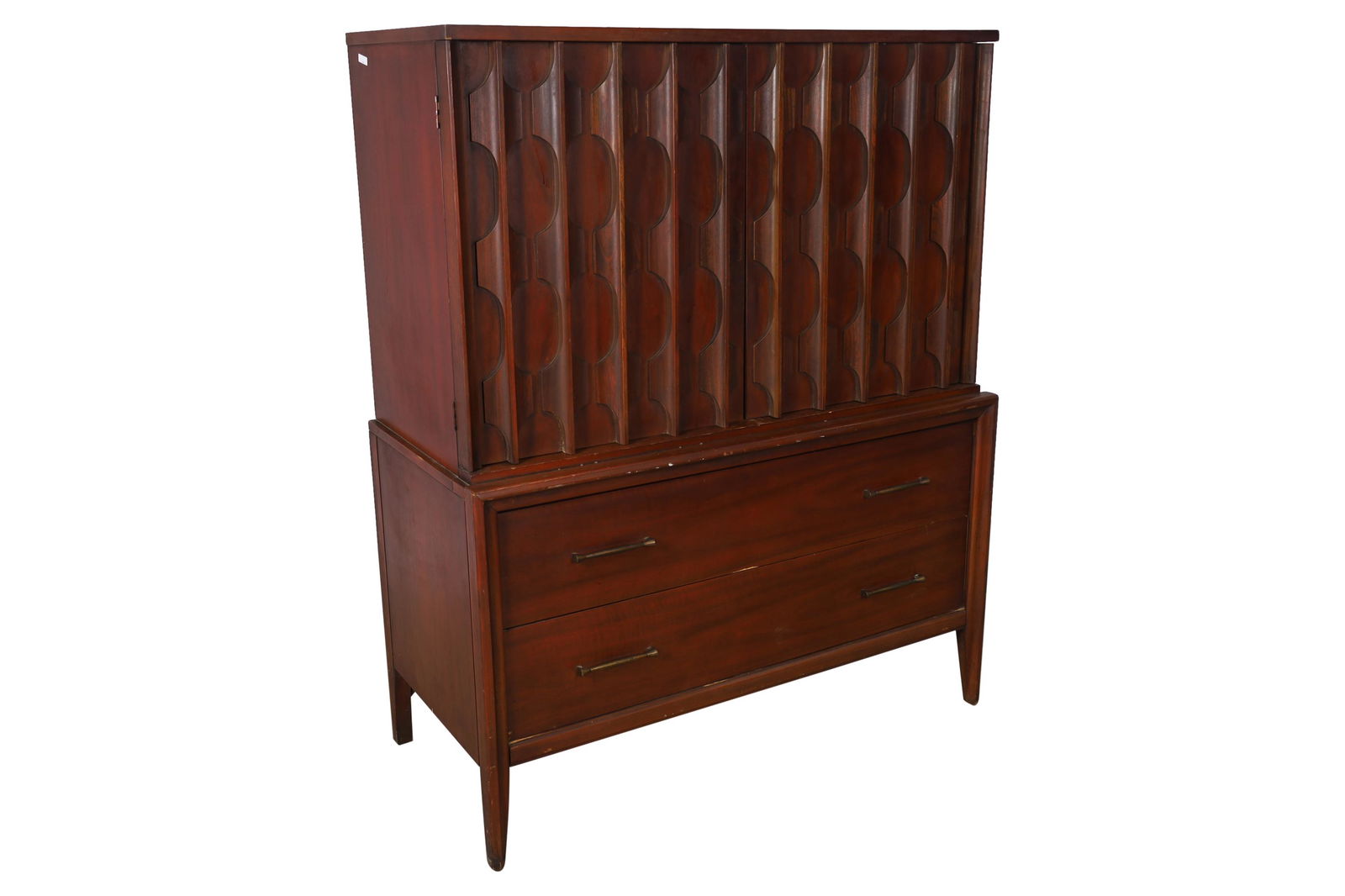 Brutalist Style Walnut Chest on Chest (1 of 5)