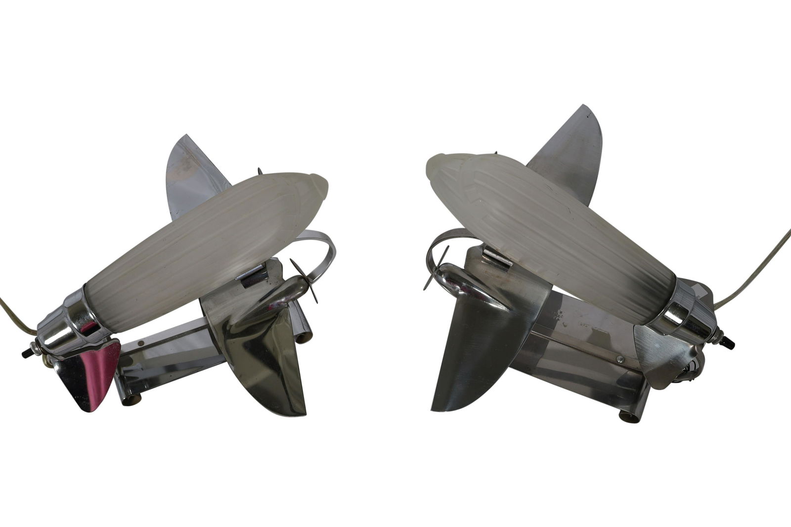 French Glass and Steel Airplane Lamps (1 of 5)