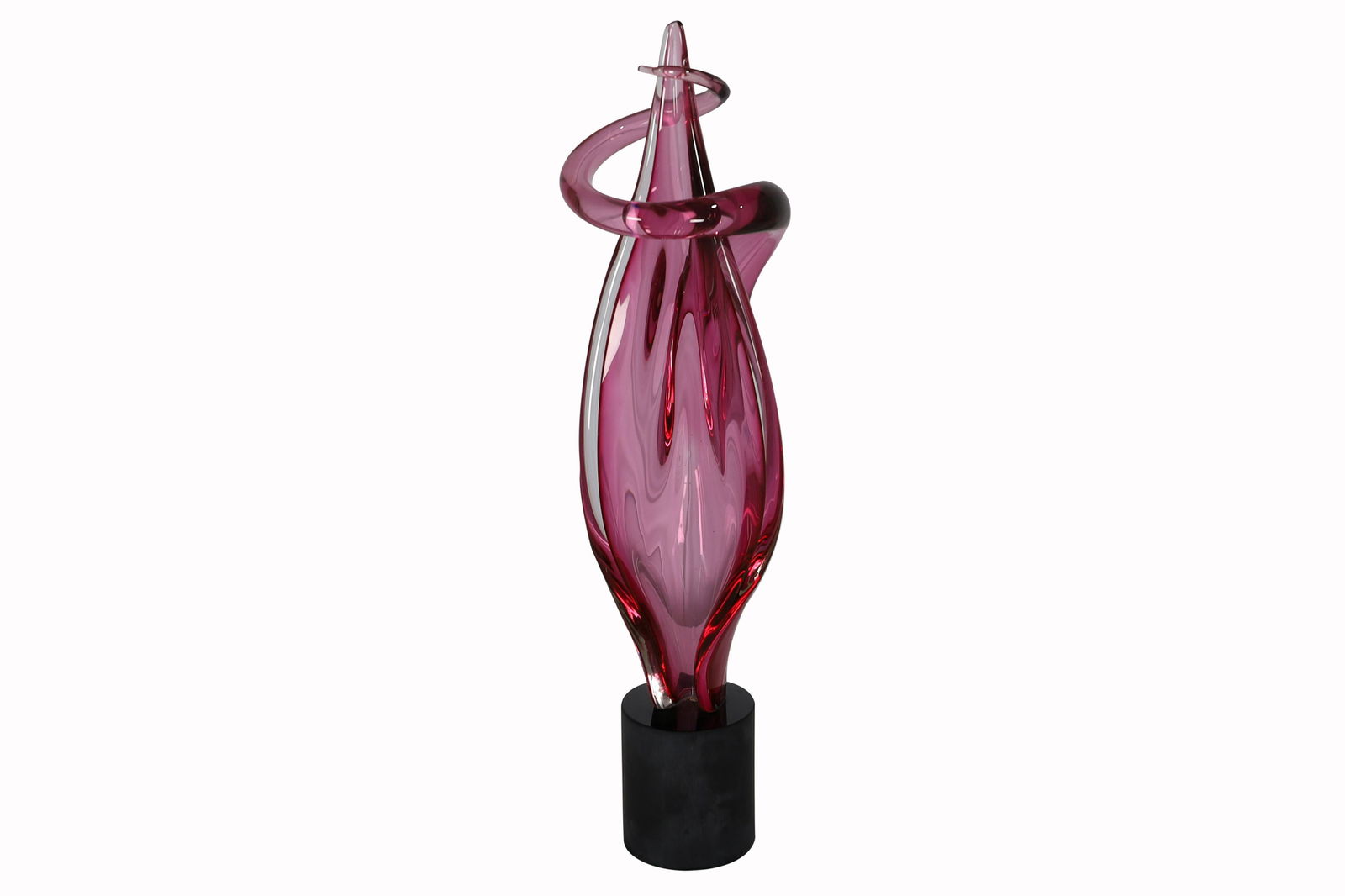 Oggetti - Italian Art Glass Sculpture: Oggetti Italian art glass sculpture on black base. Dimensions - 25" x 6" x 7"