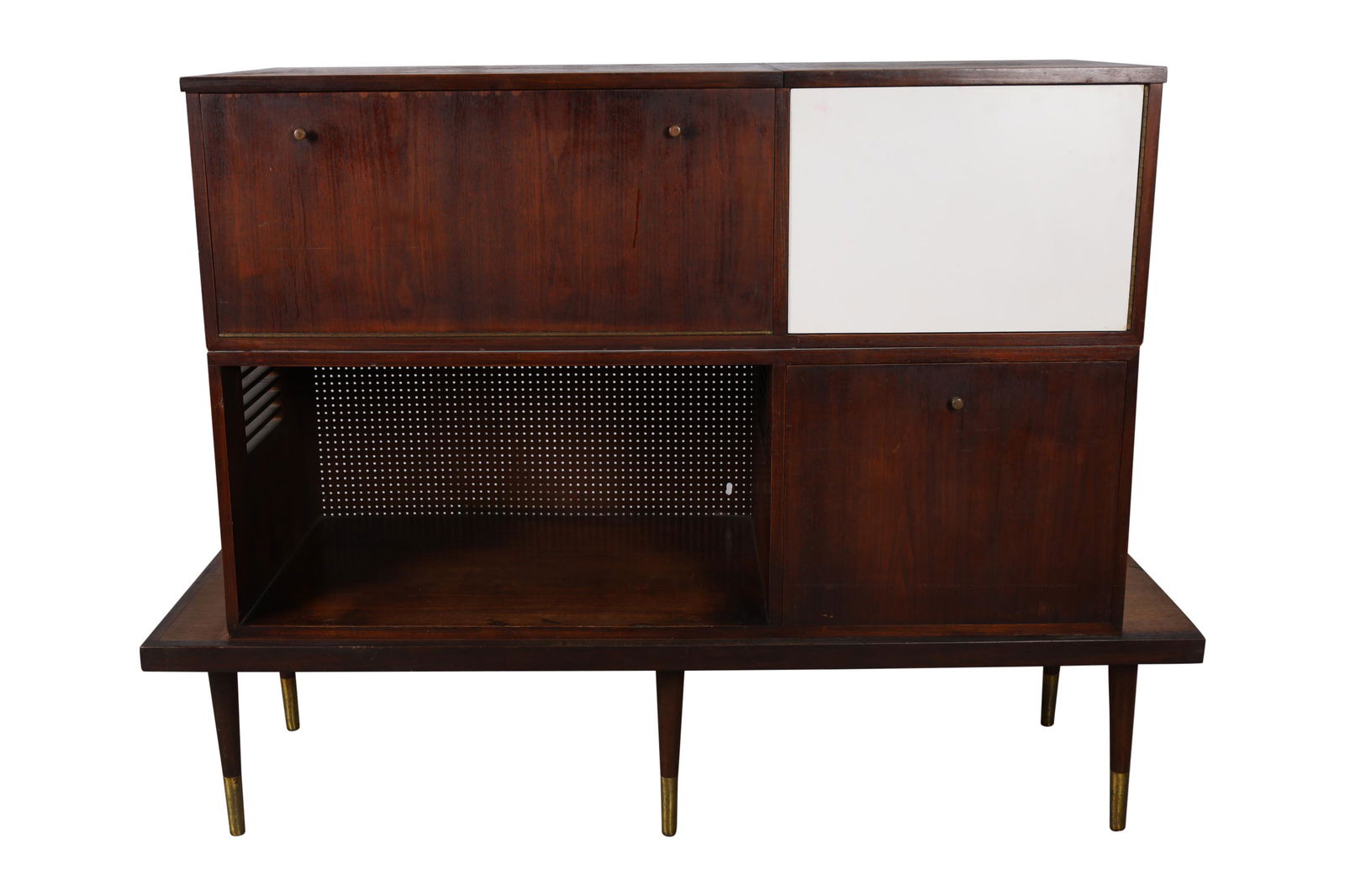 Walnut and Laminate Bar Cabinet (1 of 8)