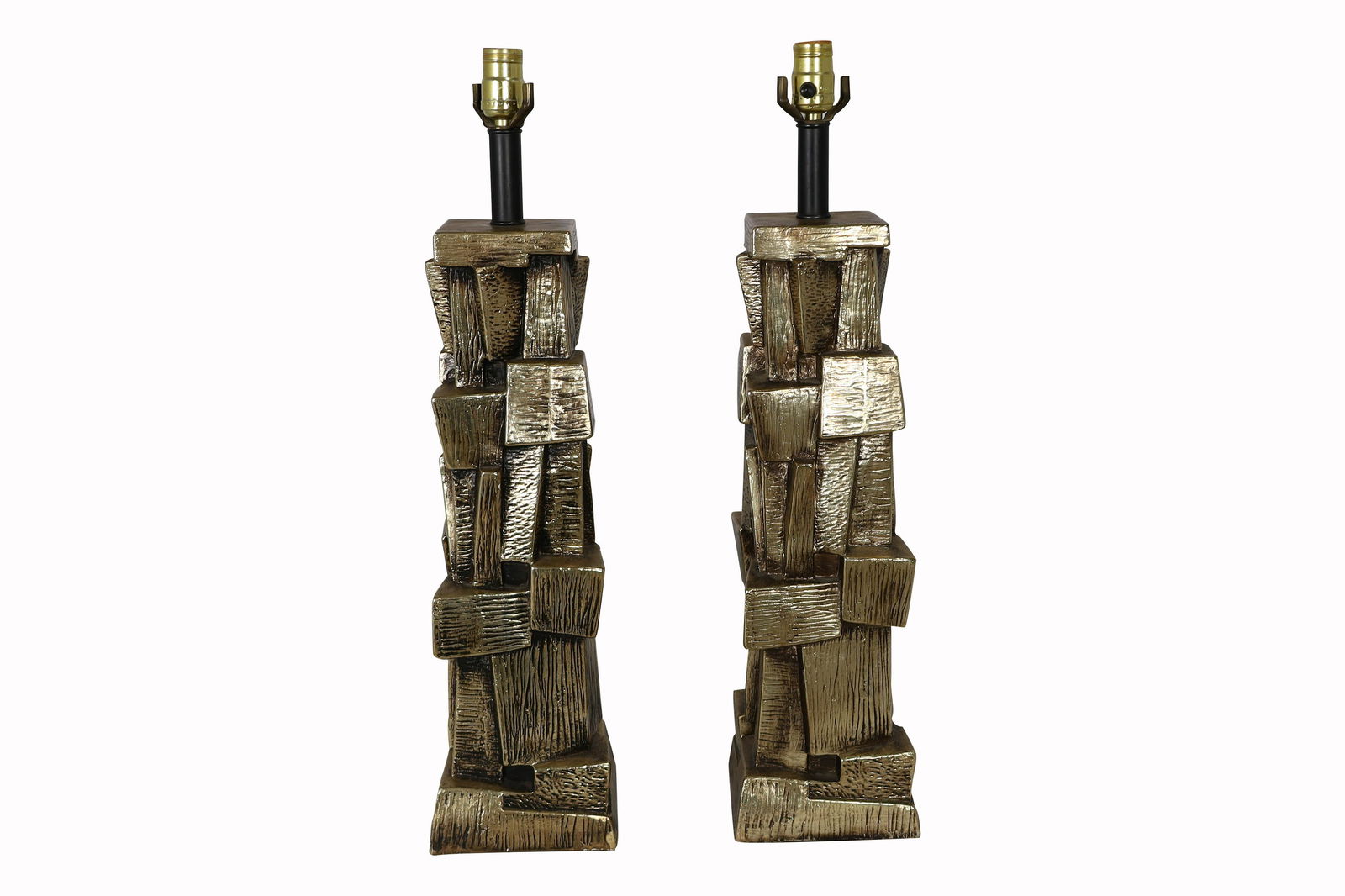 Brutalist Style Mid Century Lamps - Pair (1 of 4)