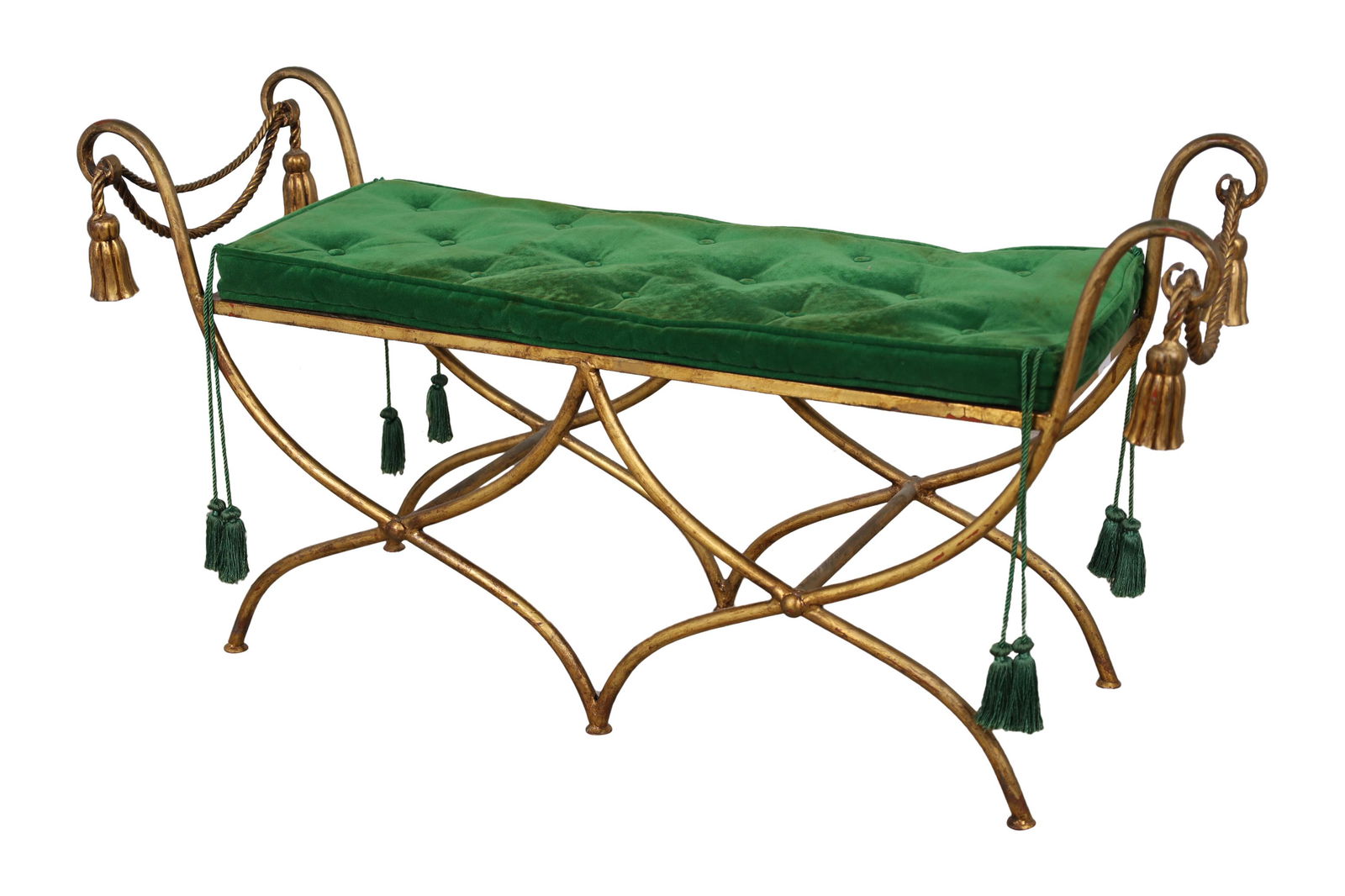 Gilt Metal Rope Tassel Bench (1 of 4)