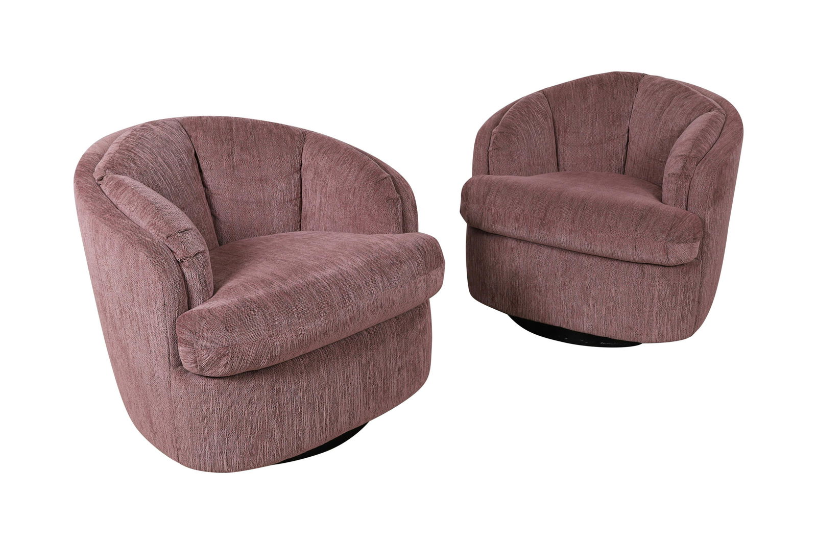 Milo Baughman Style Swivel Chairs - Pair (1 of 4)
