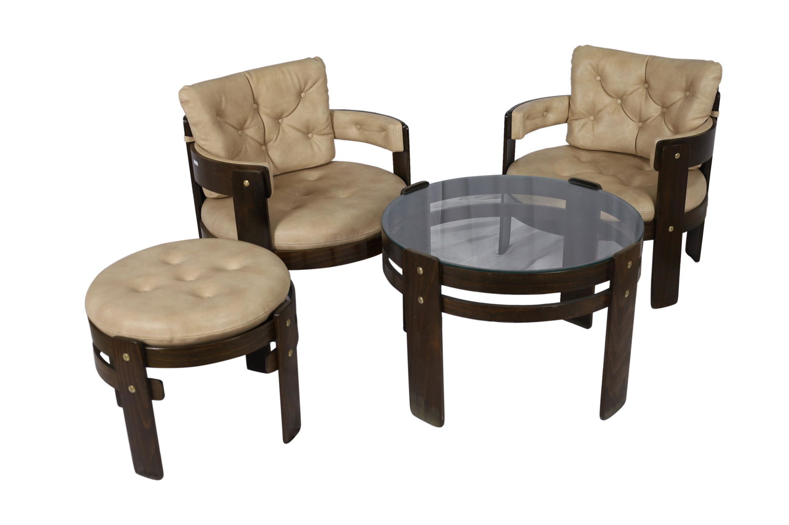 Italian Barrel-Form Leather Cocktail Set - 4 Piece (1 of 6)