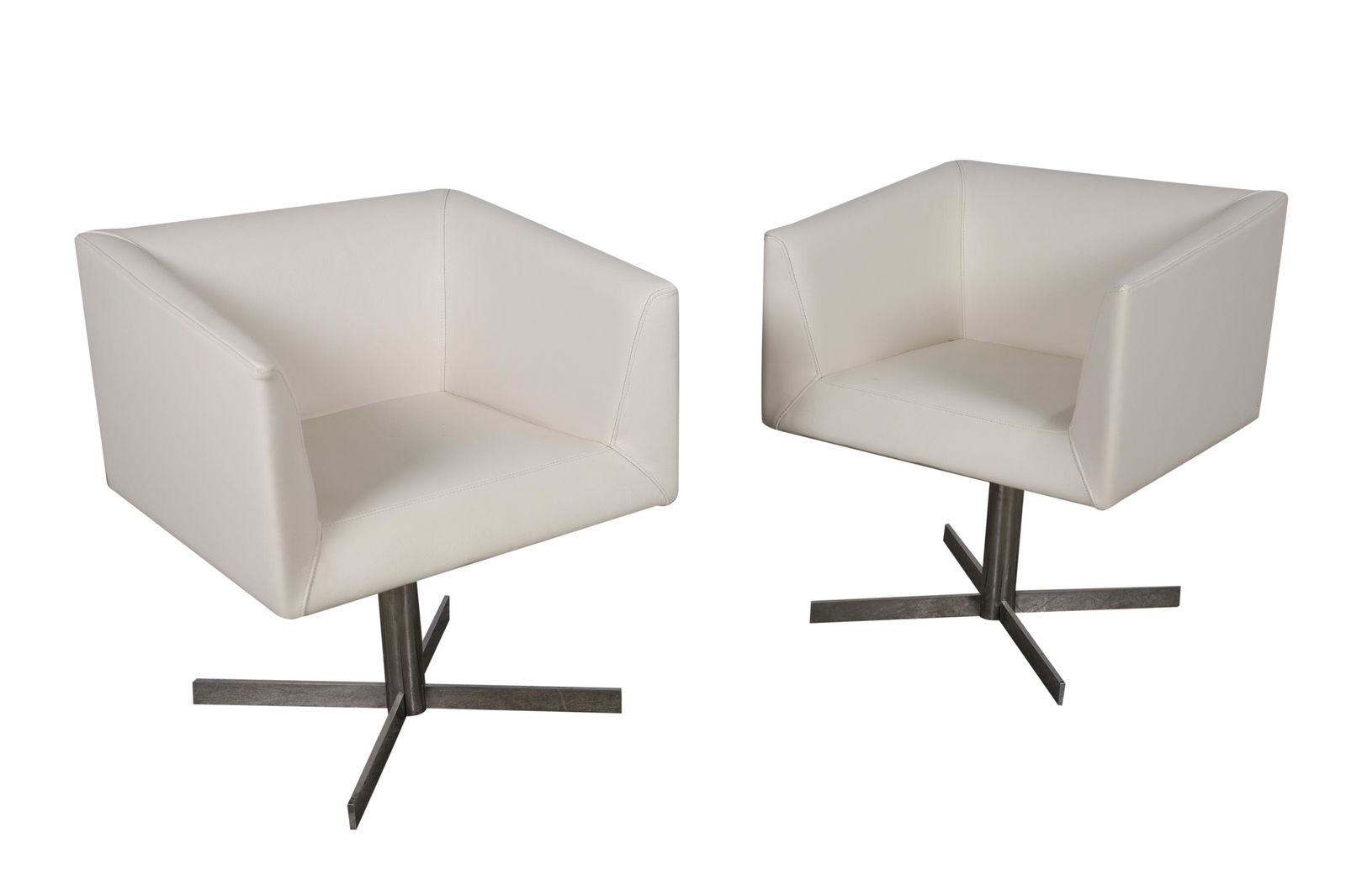 Frag Italian Leather Swivel Chairs - Pair (1 of 6)