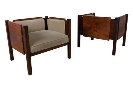 Jeffrey Greene - Cube Chairs - Pair: Pair of Jeffrey Greene cube chairs. Dimensions - 27" x 31" x 26"