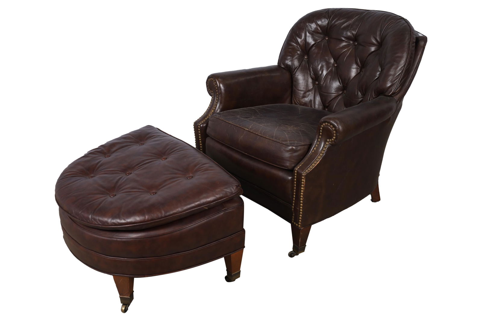 Leathercraft Tufted Chair and Ottoman (1 of 5)