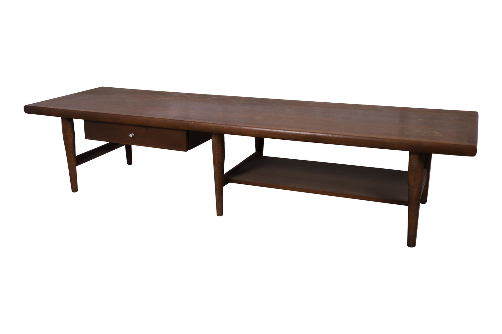 American of Martinsville - Coffee Table: American of Martinsville walnut coffee table. Dimensions - 14" x 66" x 19"