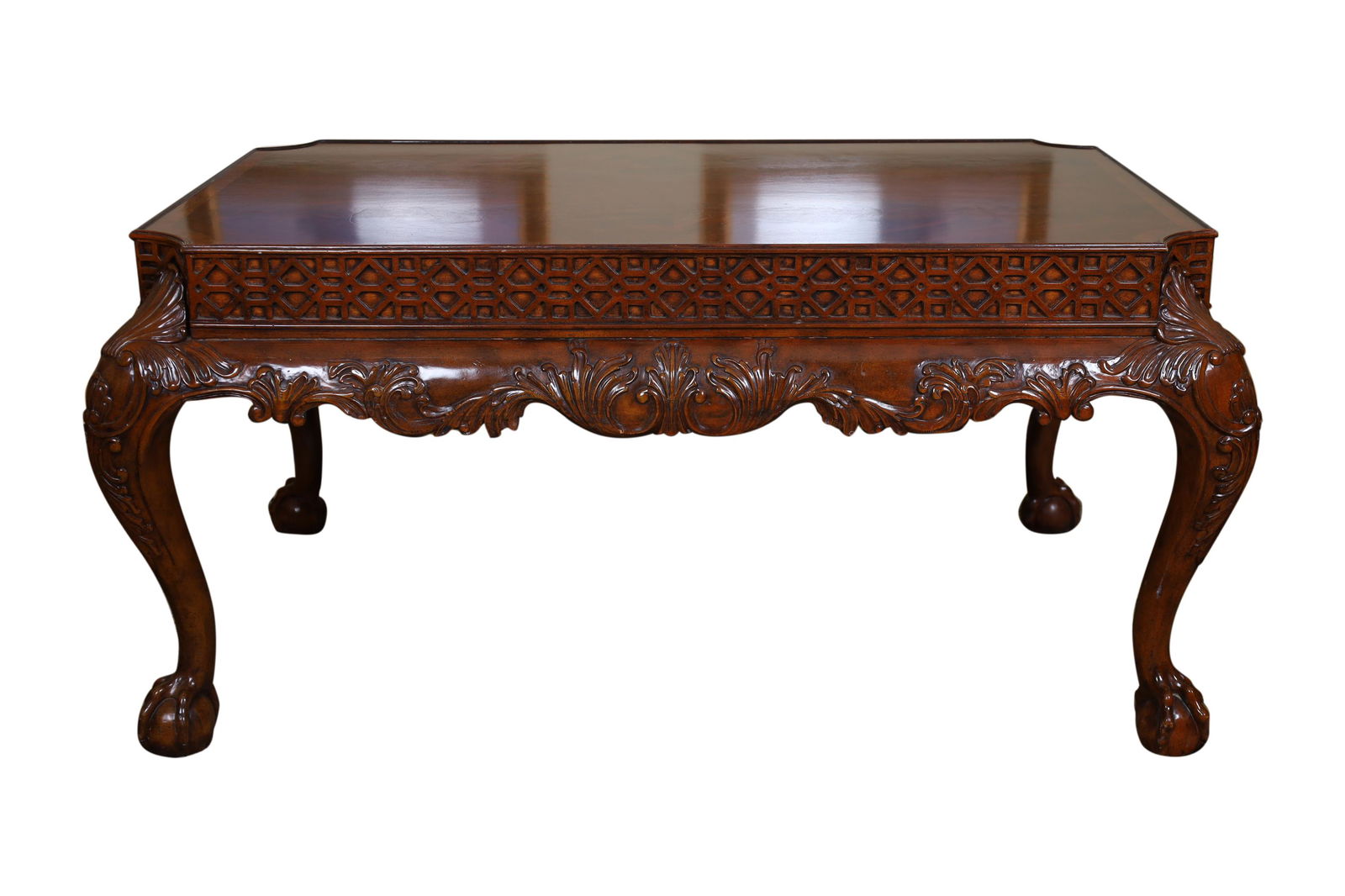 Heavily Carved Mahogany Coffee Table (1 of 4)