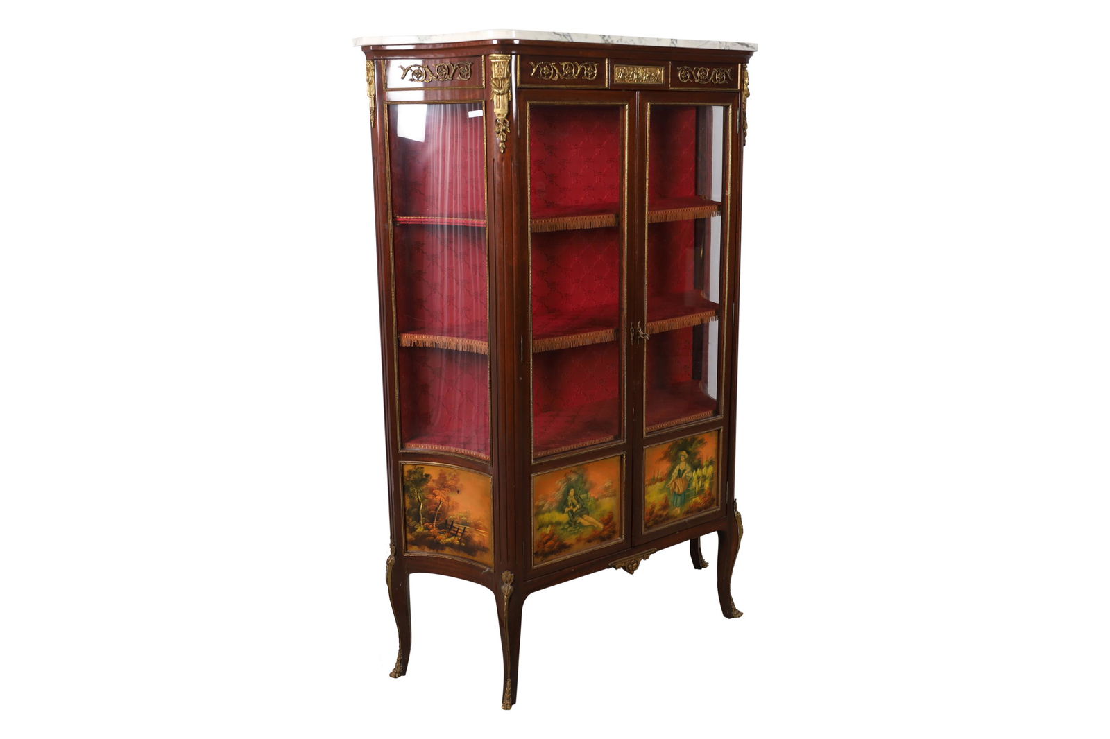 French Style Painted Curio Cabinet (1 of 7)