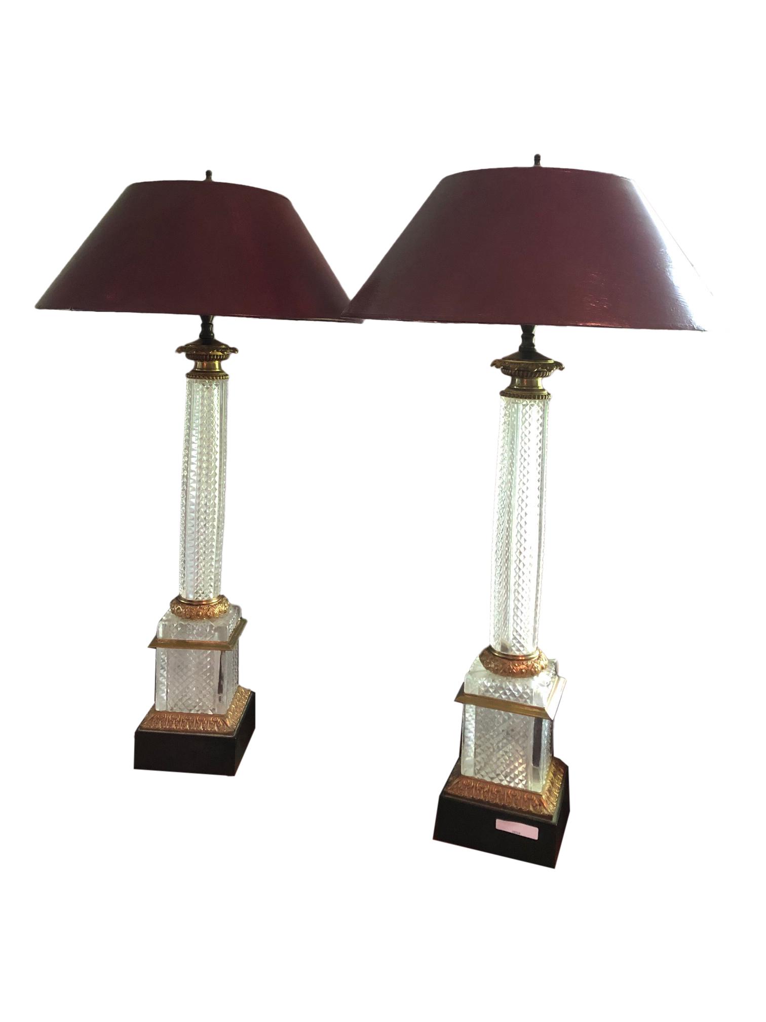 Cut Crystal Lamps - Pair (1 of 3)